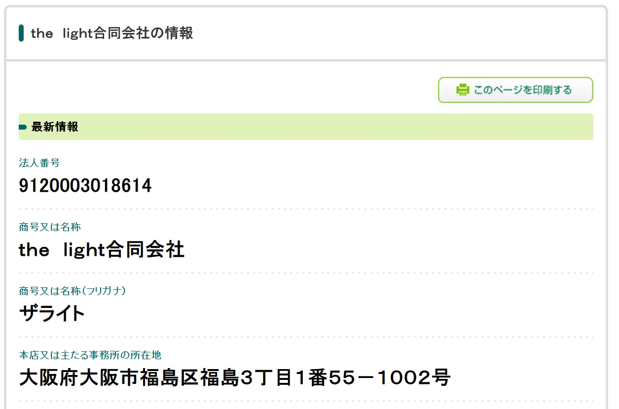 the light 合同会社の記事画像